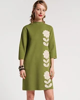 Annie Dress Posy Embroidery Merino Wool Fern