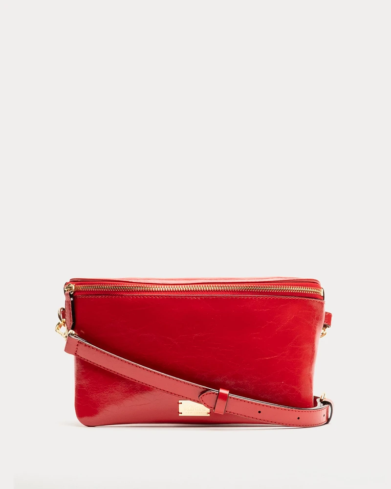 Billie Sling Crinkled Leather Red