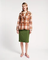 Bobby Blazer Wool Central Park Plaid Pink Green