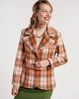 Bobby Blazer Wool Central Park Plaid Pink Green