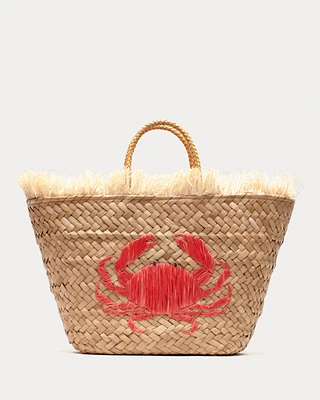 Embroidered Crab Tote