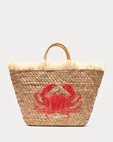 Embroidered Crab Tote