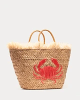 Embroidered Crab Tote