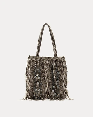 Gatsby Mini Tote Embellished Sequin Silver