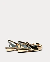 Aubrey Slingback Flat Platino