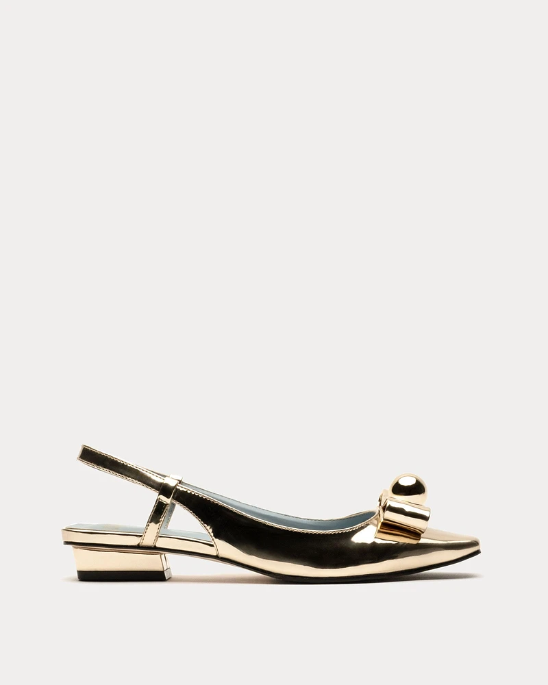 Aubrey Slingback Flat Platino