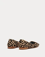 Square Toe Haircalf Ballet Flat Cheetah