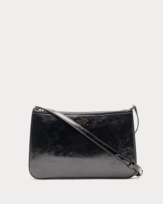 Poppy Crossbody Glazed Leather Black