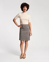 Pencil Skirt Wool Park Avenue Plaid Blue Brown