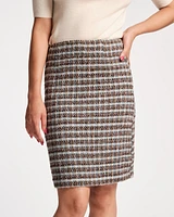 Pencil Skirt Wool Park Avenue Plaid Blue Brown