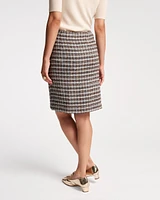 Wool Plaid Pencil Skirt