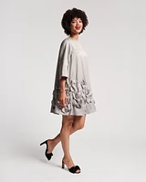 Edie Floral Mini Dress Silver