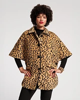 Nico Poncho Faux Fur Cheetah Print