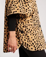 Nico Poncho Faux Fur Cheetah Print