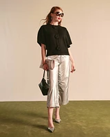 Mimi Pant Metallic Nylon Silver