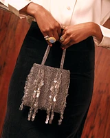 Gatsby Mini Tote Embellished Sequin Silver