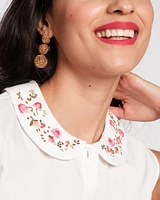 Louise Floral Embroidered Collar Top