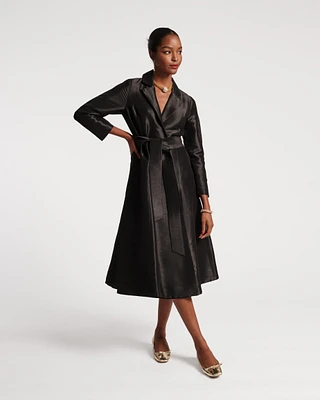 Lucille Dupioni Wrap Dress Black