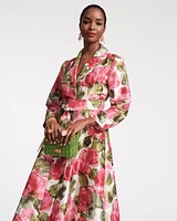 Lucille Dupioni Wrap Dress Pretty Peonies