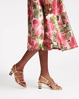 Lucille Dupioni Wrap Dress Pretty Peonies