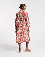 Lucille Dupioni Wrap Dress Pretty Peonies