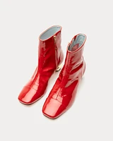 Marnie Soft Patent Crinkle Boot Cranberry