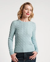 Ricky Cotton Cableknit Sweater Light Blue