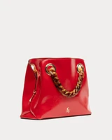 Skip Tote Crinkled Leather Red