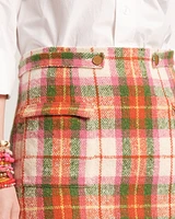 Wool Plaid Pencil Skirt