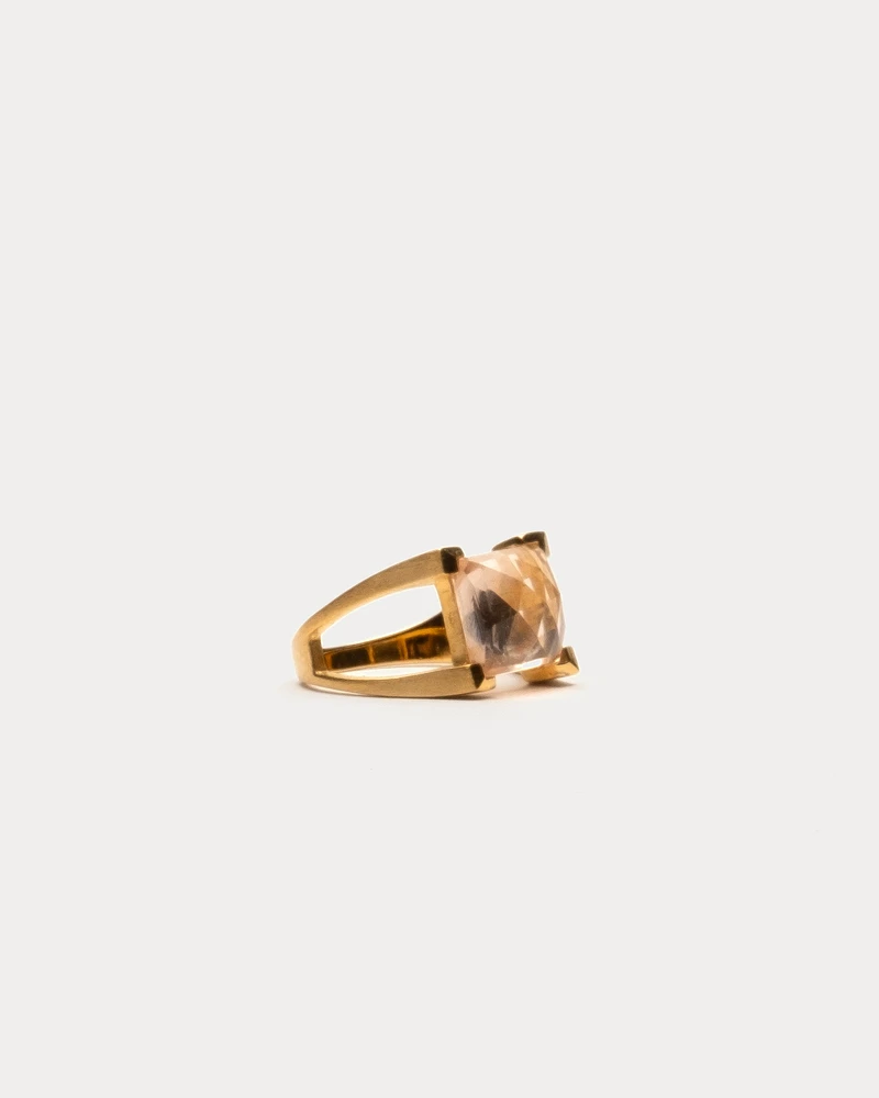 Mini Plaza Ring Morganite Gold