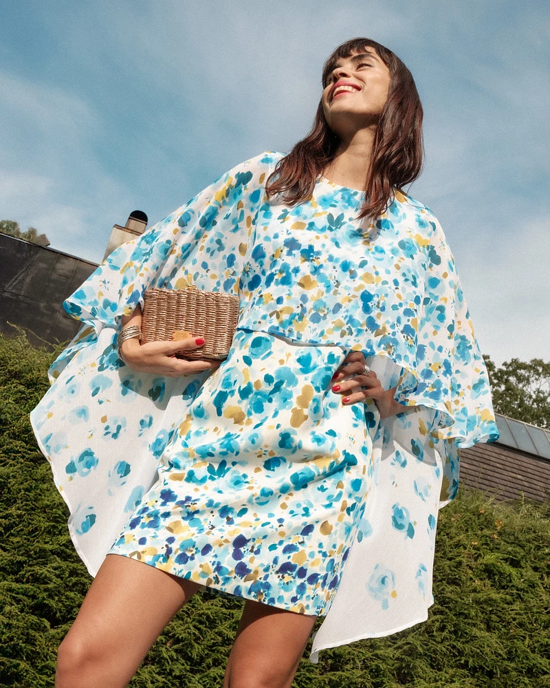 Mini Cape Dress Pocket Full of Posies