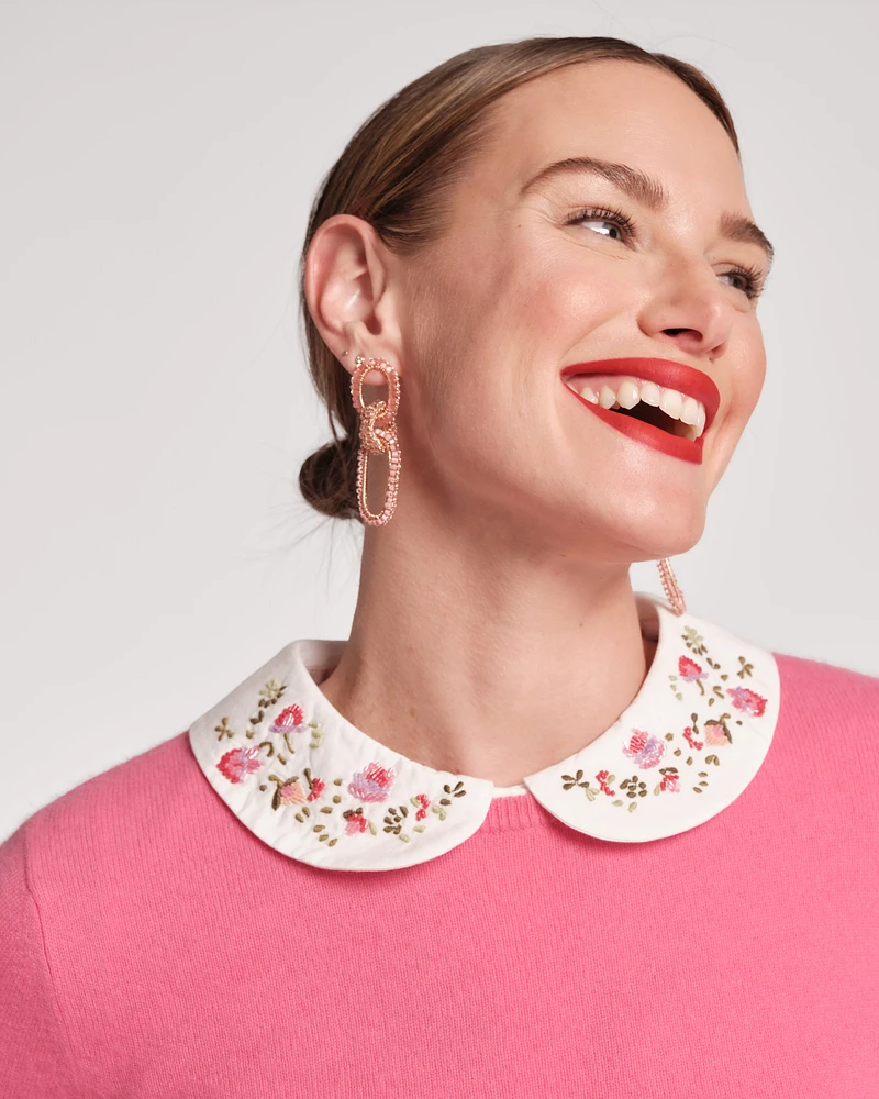 Louise Floral Embroidered Collar Top