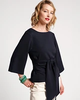 Whitney Wrap Top Navy