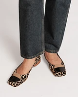 Square Toe Haircalf Ballet Flat Cheetah