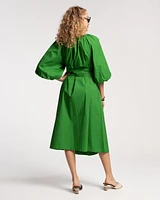 Bliss Midi Dress Cotton Poplin Green