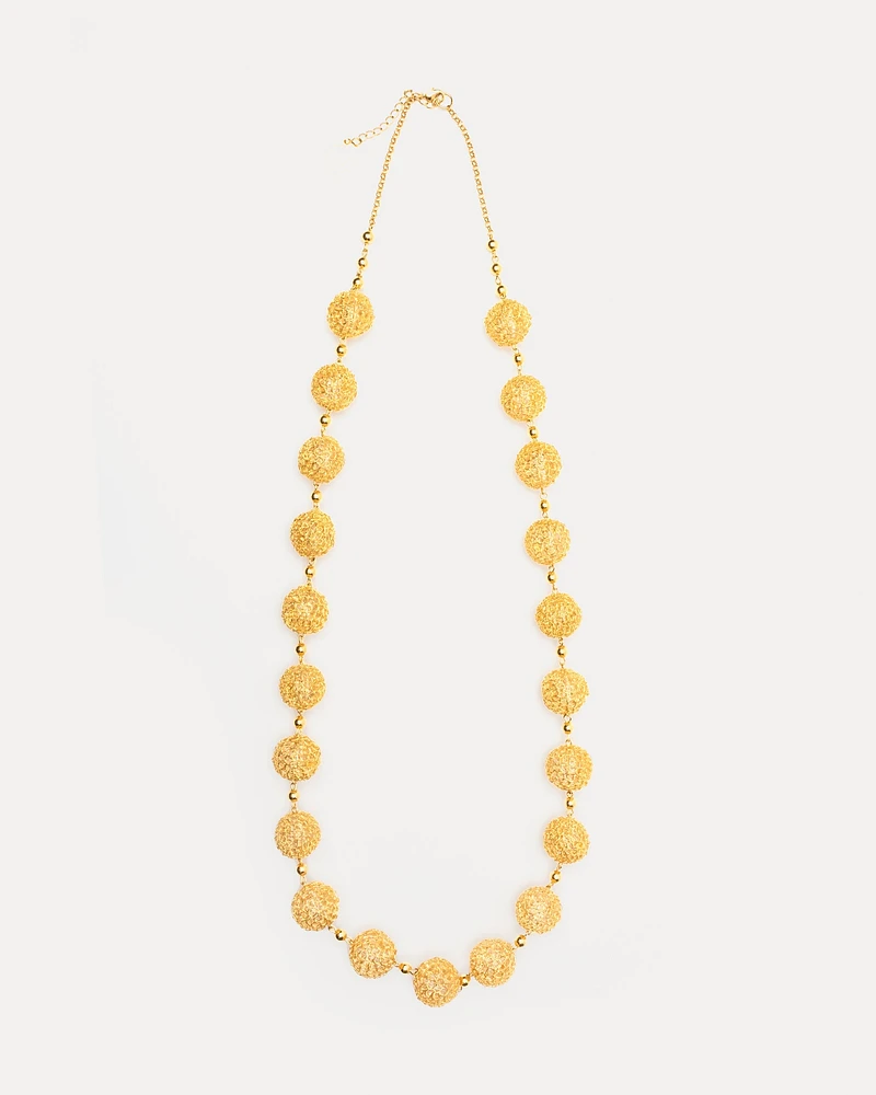 Large Crochet Spheres Necklace Gold