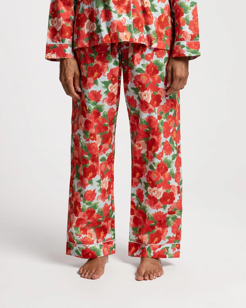 Teddy Pajama Pant Peony