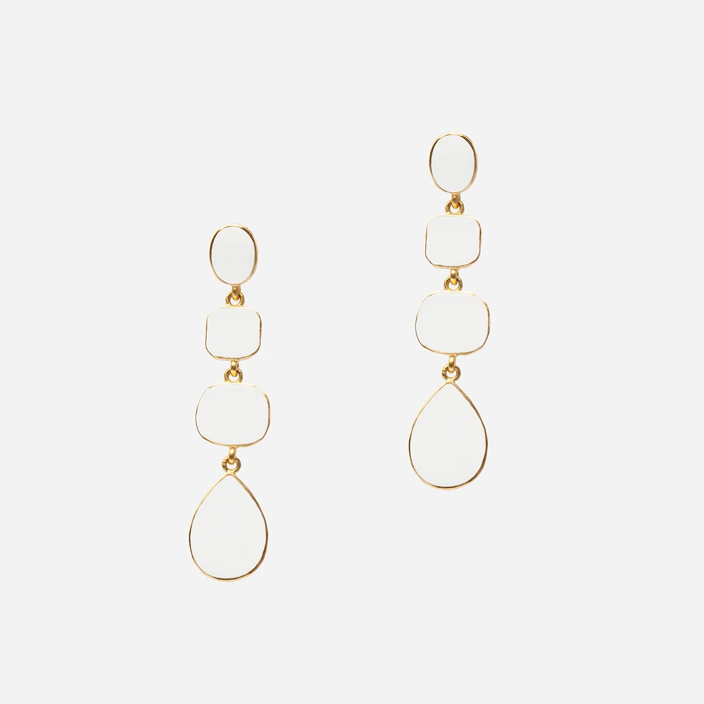 White Drop Earrings