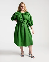 Bliss Midi Dress Cotton Poplin Green