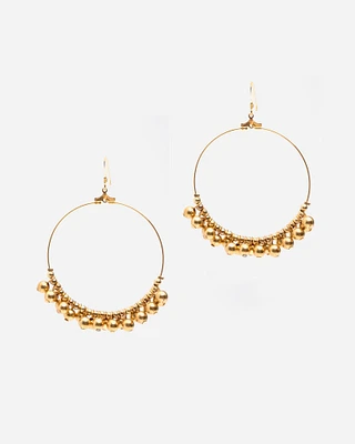 Gold Cluster Hoop Earrings