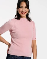 Marie Merino Mock Neck Pink