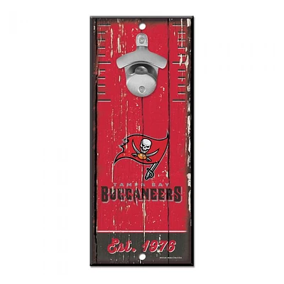 Tampa Bay Buccaneers Bottle Opener Sign 5" x 11"