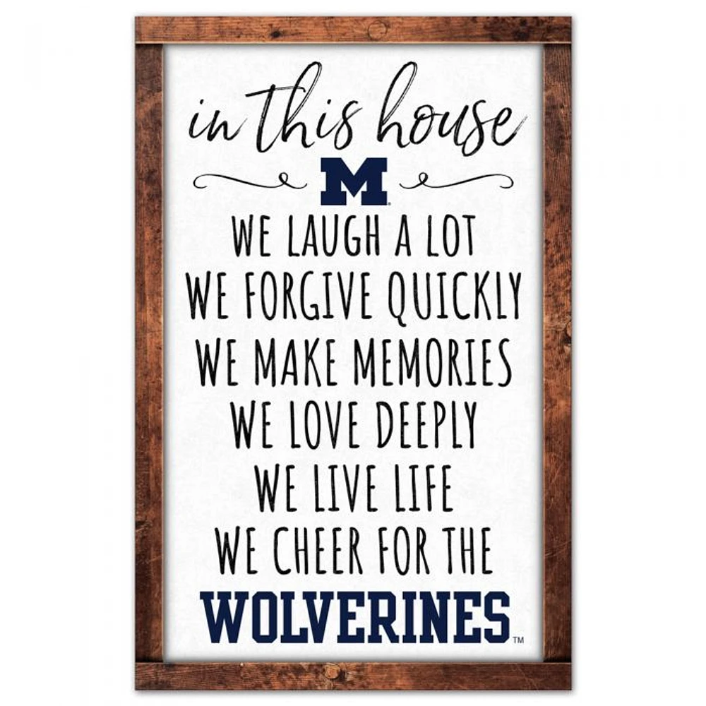 Michigan Wolverines House Wood Sign 11" x 17" 1/4" Thick