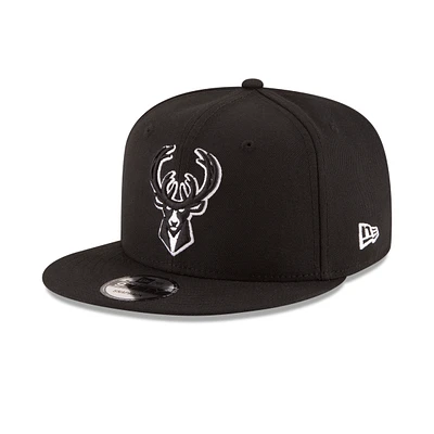 Milwaukee Bucks Basic Black and White 9Fifty