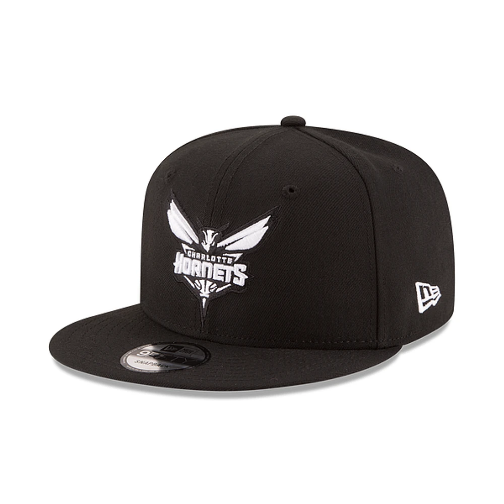 Charlotte Hornets Basic Black and White 9Fifty