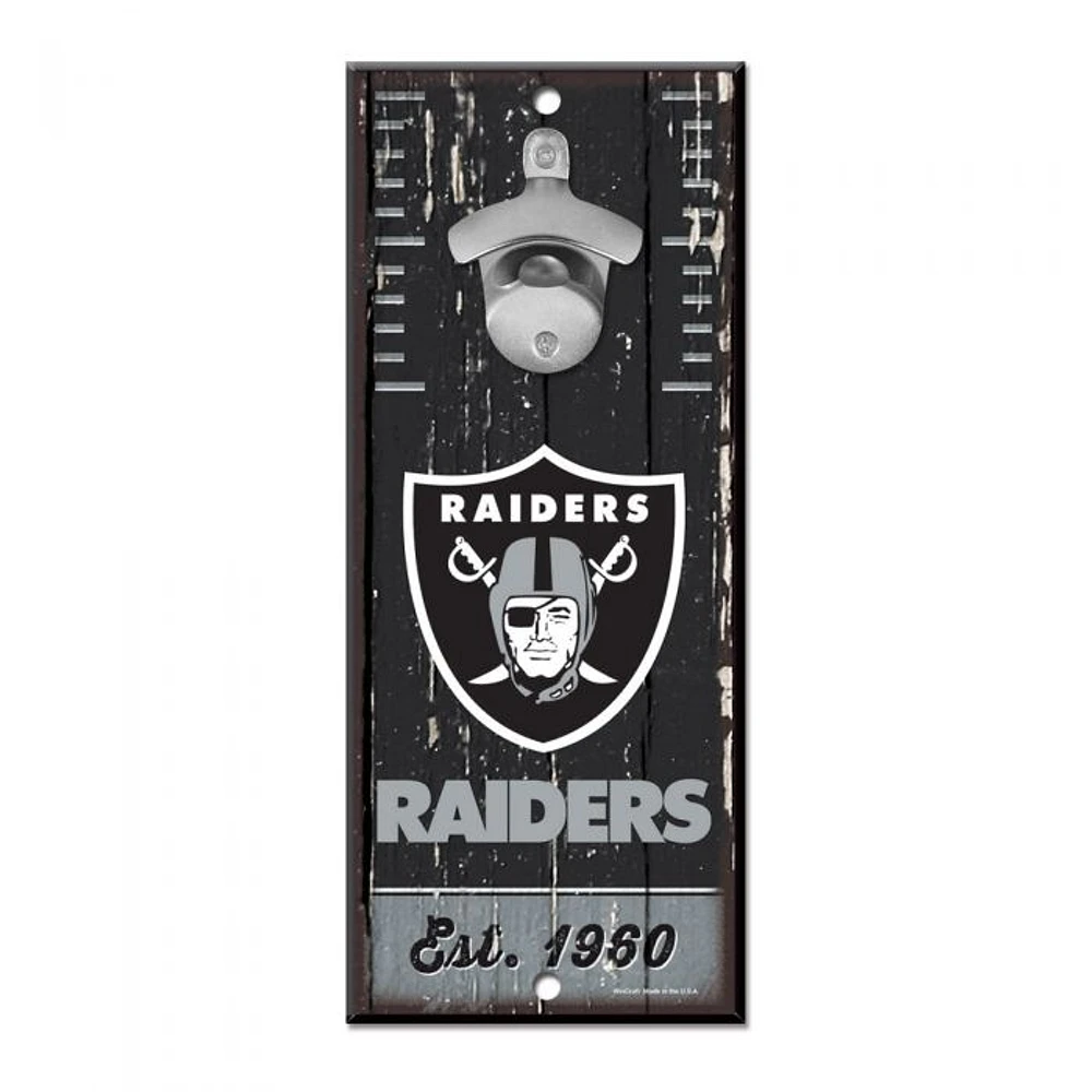 Las Vegas Raiders Bottle Opener Sign 5" x 11"