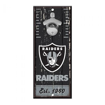 Las Vegas Raiders Bottle Opener Sign 5" x 11"
