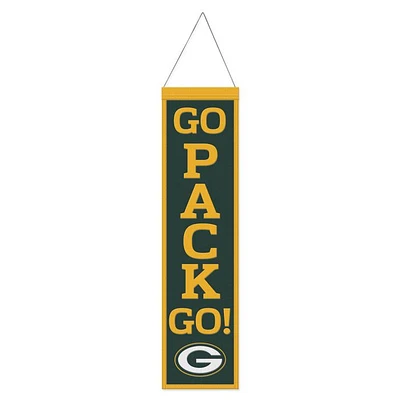 Green Bay Packers Slogan Wool Banner 8" x 32"