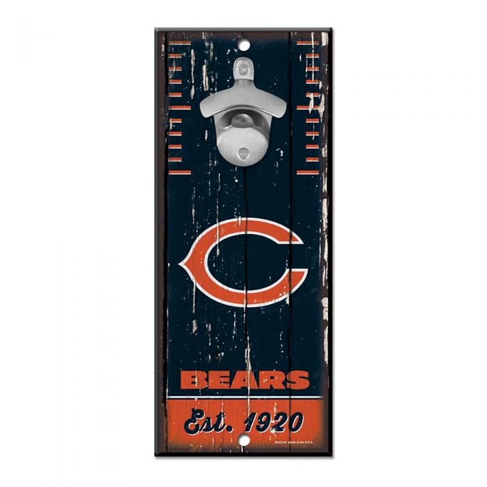 Chicago Bears Bottle Opener Sign 5" x 11"