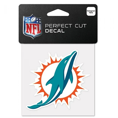 Miami Dolphins Perfect Cut Colour Decal 4" x 4"